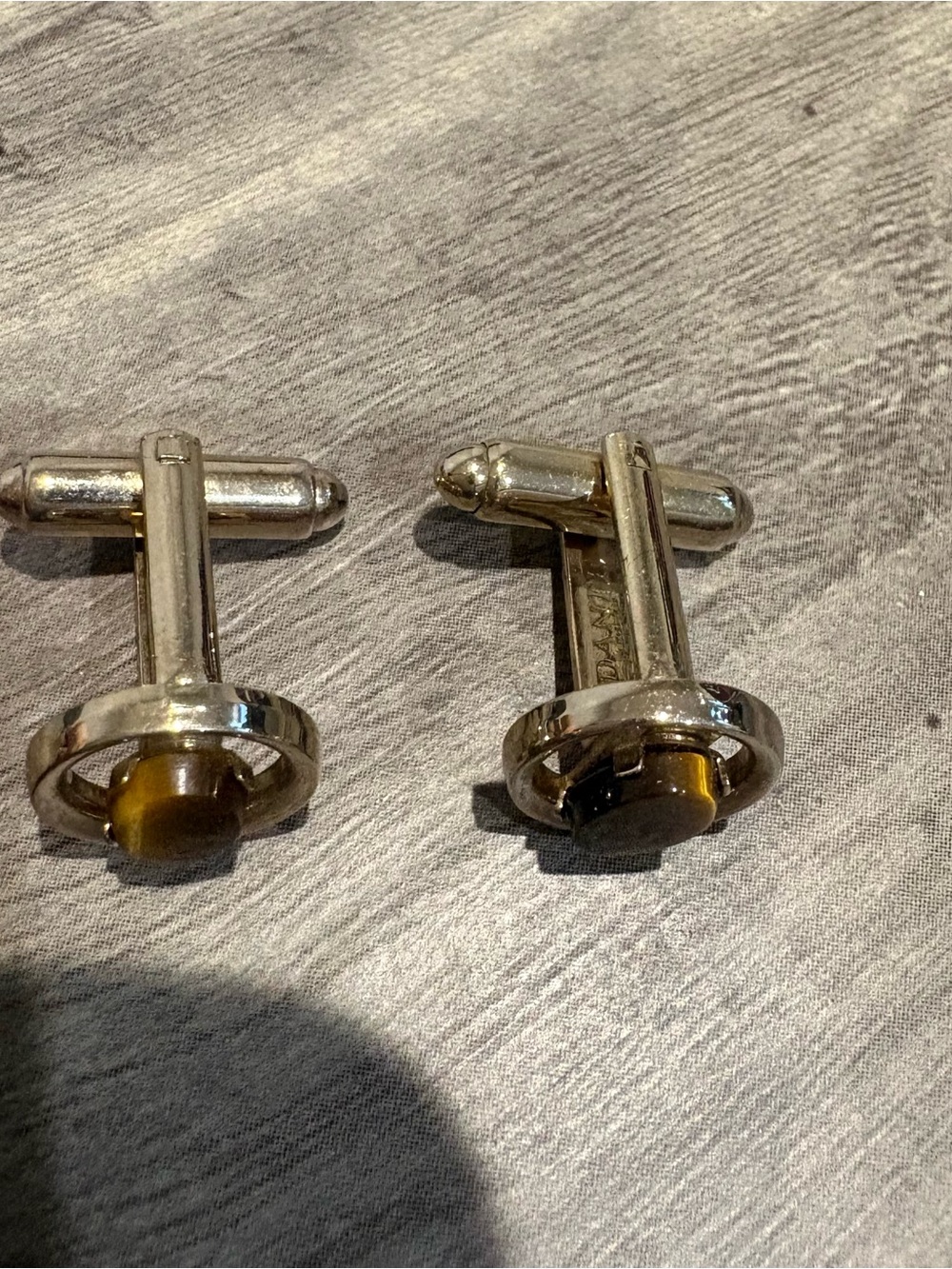 Vintage Dante cufflinks ft. polished round tiger's eye gemstone